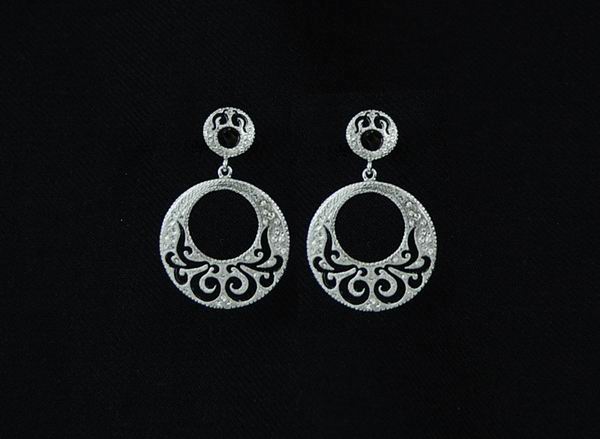 Rhodium Earrings for Bride with Swarovski Crystals ref. 51310